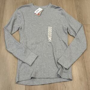 St. John's Bay Men's Legacy Waffle Crewneck Gray Thermal Long Sleeve NWT